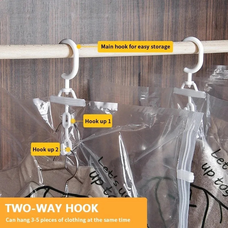 Vacuum Hanging Storage Bags Space Saving Clothes Compression Vacuum Covers Reusable Closet Vacuum Storage Bag Clothes For Down