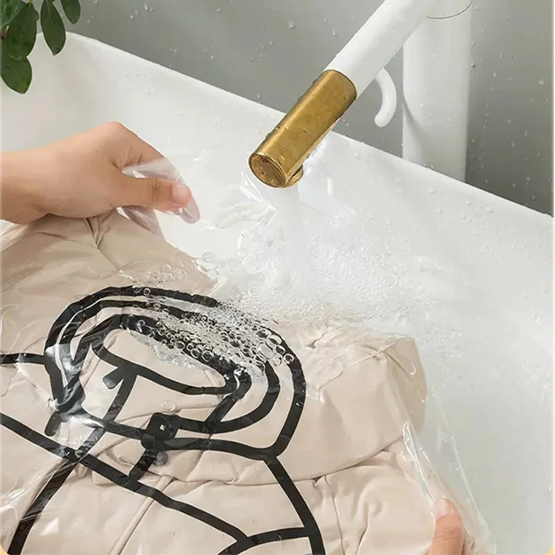Vacuum Hanging Storage Bags Space Saving Clothes Compression Vacuum Covers Reusable Closet Vacuum Storage Bag Clothes For Down