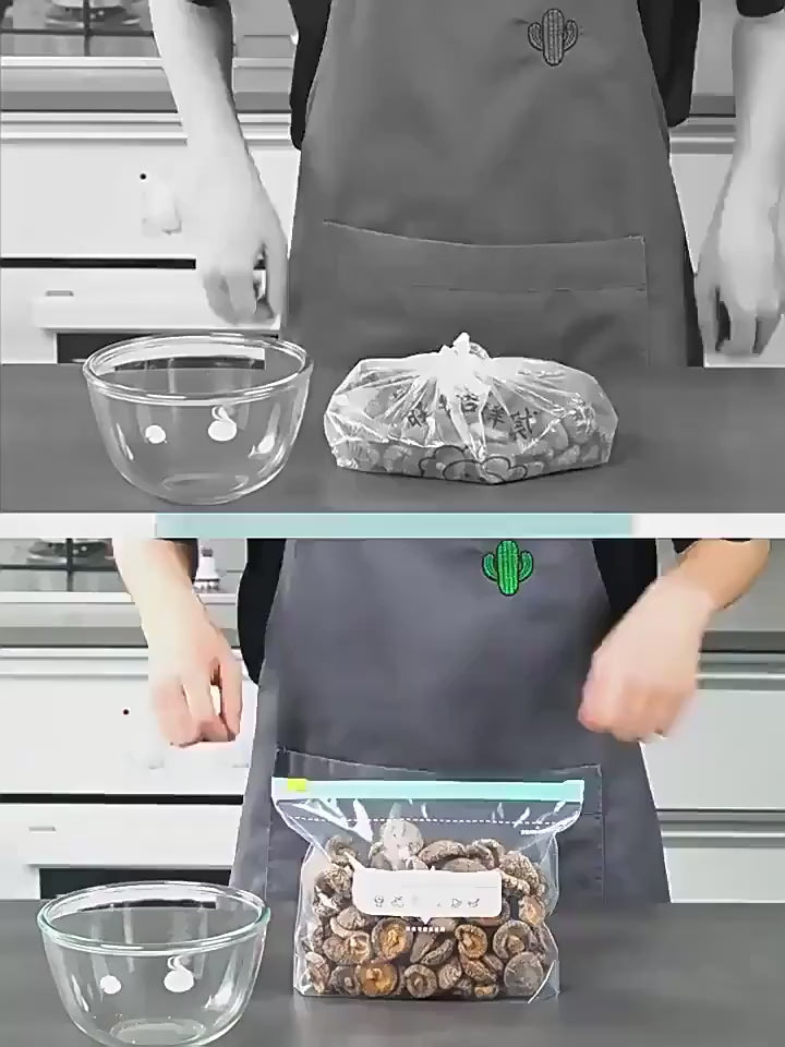 60/10PCS Reusable Zipper Bag Stand Up Zip Freezer Bags Refrigerator Vegetable Fruit Sealing Containers Leakproof Storage Pouch